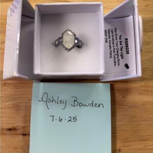 Ashley Bowden Silver and White Women's Ring